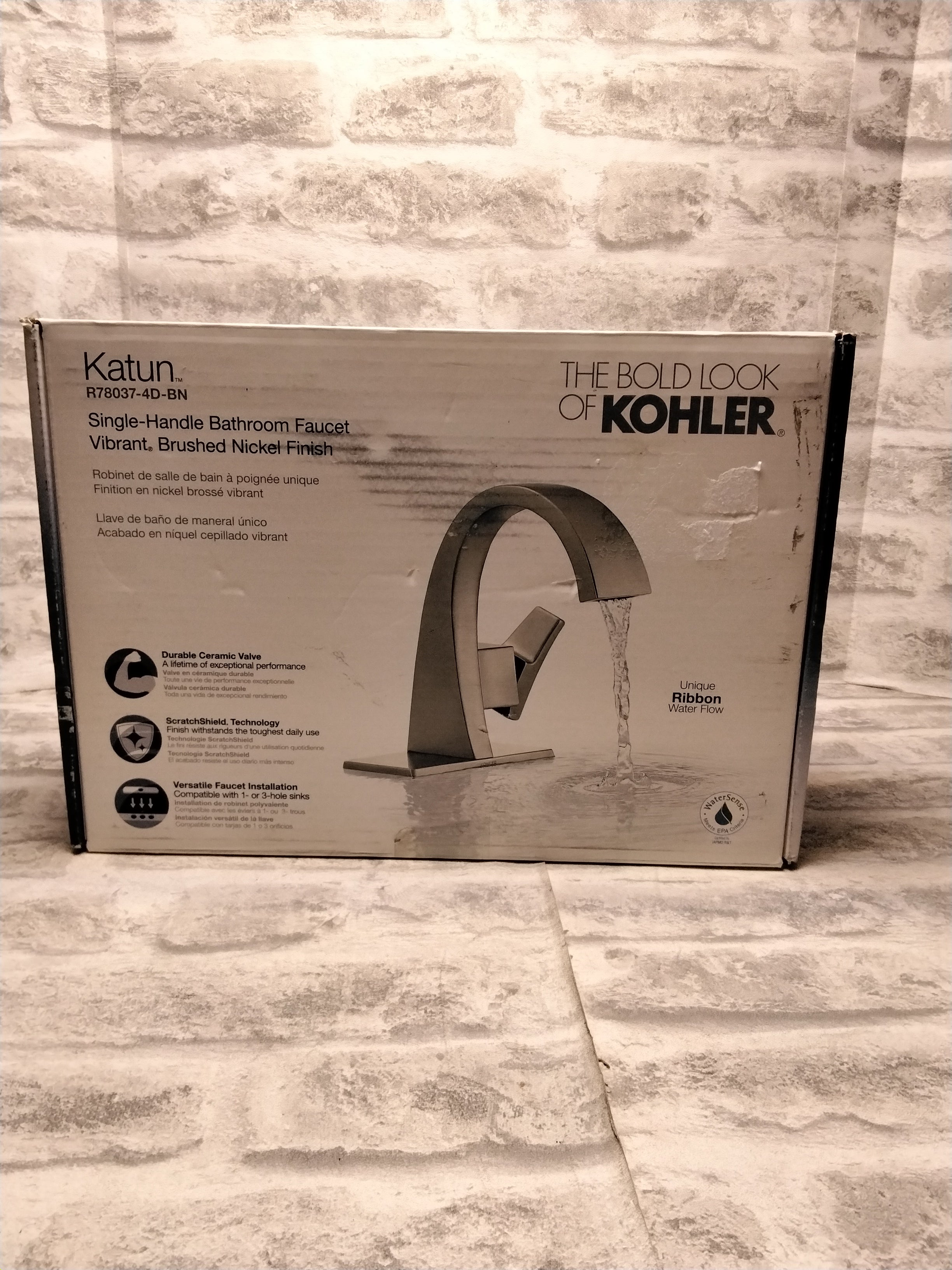 KOHLER Katun Single Hole 1-Handle Bathroom Faucet in Vibrant Brushed Nickel (7654593986798)